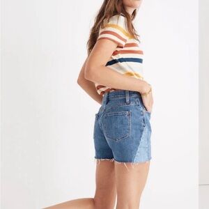 Madewell High-Rise Denim Shorts: Pieced Edition Women 25 Blue Jean Short